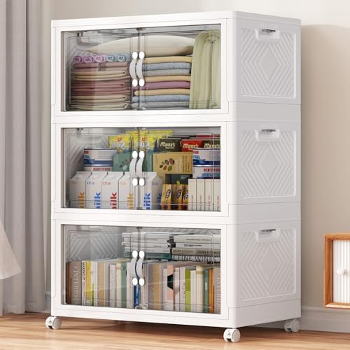 BROVIEW 300QT Large Stackable Storage Bins with Clear Doors, V20 3Pack by BROVIEW-EnjoytheArtofLife