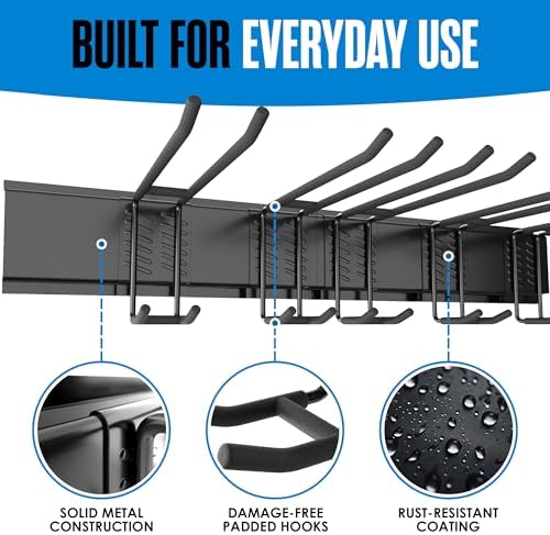 Ski Rack Wall Mount, Stores 5 Pairs, Steel Garage Storage Organizer - Image 3