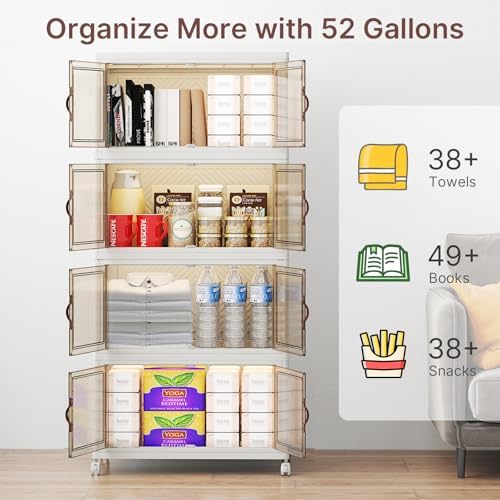 UAMFURI Stackable Storage Bins with Lids, 192QT Lockable Storage Cabinet - Image 2