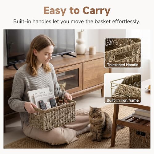 StorageWorks Wicker Baskets for Storage, Seagrass Storage Baskets, 2-Pack - Image 5
