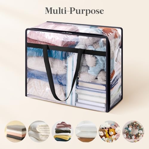 Lifewit 45L Clear Clothes Storage Bags,Plastic Foldable Blanket Storage Bag - Image 5