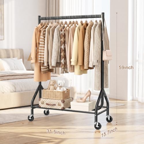 EAGMAK Heavy Duty Clothes Rack Load 268 LBS, 31.5 inch Hanging Rod, Black - Image 3