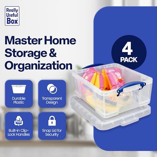 Really Useful Box 17L Plastic Storage Bins, 4 Pack - Image 4