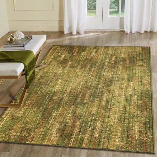 Liora Manne Marina Indoor/Outdoor Power Loomed Synthetic Blend Durable Area Rug - Contemporary Texture Global Colorful (Sienna Green) (3'3" x 4'11") by LushDecor