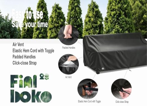 3-Seater Outdoor Sofa Cover, 79Wx38Dx35H inches Outdoor Furniture Covers Waterproof,100% Waterproof Heavy Duty Patio Furniture Covers,Black Minimalism Style Outdoor Couch Cover - Image 5