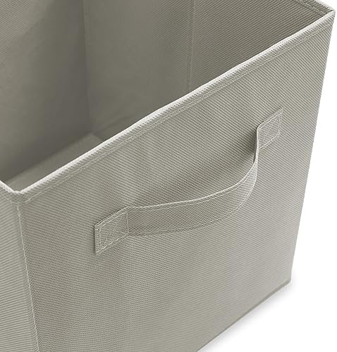 Casafield Set of 12 Collapsible Fabric Cube Storage Bins, Light Gray - 11" Foldable Cloth Baskets for Shelves, Cubby Organizers & More - Image 3