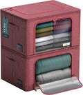 Sorbus Jumbo Clothing Storage Bins with Clear Window (2 Pack, Pink) by Sorbus