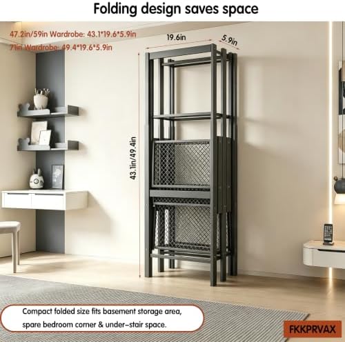 71in Heavy Duty Portable Closet with Dark Gray Cover - Image 6