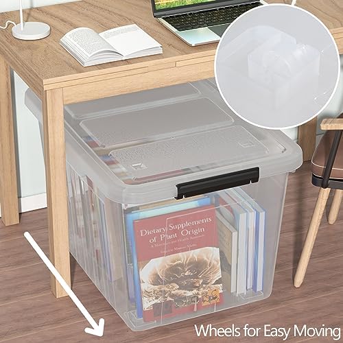 70 Quart Plastic Storage Bins with Wheels, Clear Large Plastic Boxes with Lids, 4 Packs - Image 5