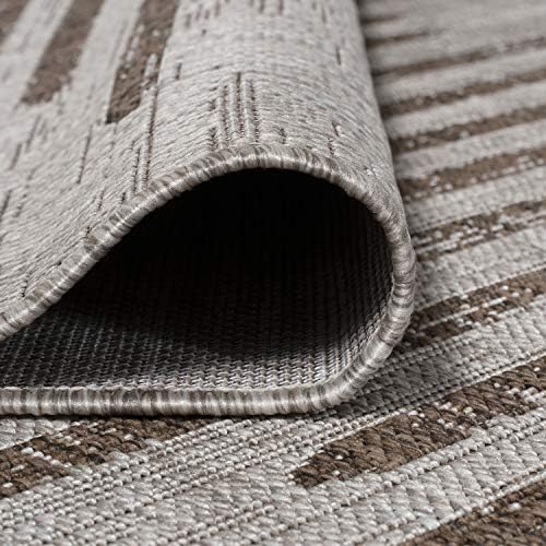JONATHAN Y Stripe Geometric Indoor Outdoor Area Rug 6X9 Beige/Brown, Zolak Berber for Backyard, Patio, Porch, Easy-Cleaning, High Traffic, Pet-Friendly, Non-Shedding (SMB124A-6) - Image 6