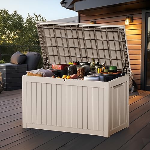 Vixzen 280 Gallon Deck Boxes Outdoor Waterproof, Lockable Storage Box for Patio Cushions Storage Furniture, Garden Tools, Pool Supplies, Weatherproof and UV Resistant (Grey, 280 Gallon) - Image 2