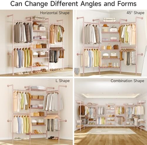 ONBRILL H3 Expandable Wall Mounted Closet System, Heavy Duty Clothing Rack - Image 4