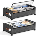 Yecaye 82L Under Bed Storage Containers, Fits 9.4" Under Bed, 2 Pack, Grey by Yecaye