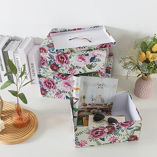 Soul & Lane - Floral Luxe Decorative Storage Boxes with Lids, Set of 3 - Image 6