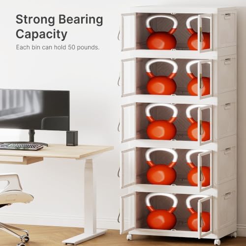 920QT Stackable Storage Bins with Lids, 230Gal Foldable Storage Cabinets - Image 4