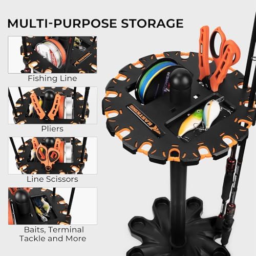 KastKing V16 Rotating Fishing Rod Holder for Garage, Fishing Gear - Image 5