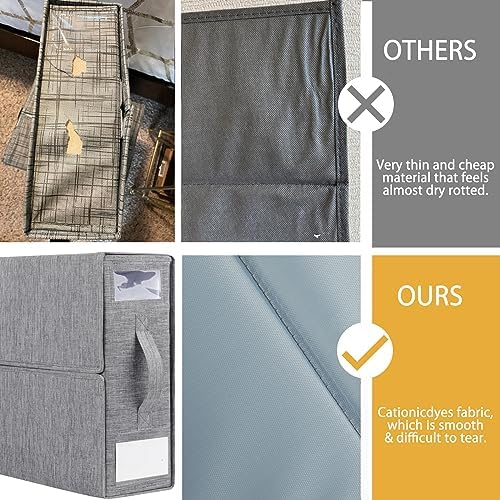 Cosybreeze Bed Sheet Organizers and Storage, Foldable Bed Sheet Set 4 Pack Twin/Full/King/Queen Size Organizing Bedding Container Linen Closet Organizer for Duvet Covers Clothes Towels, Grey - Image 2