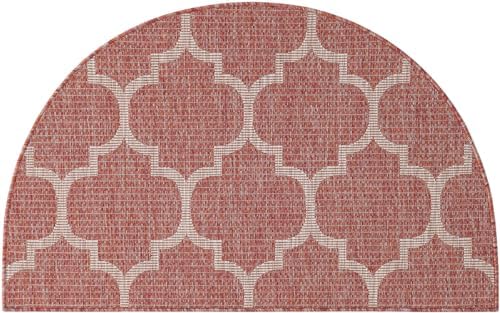 Unique Loom Outdoor Trellis Collection Area Rug (2' 7" x 4' 1" Hearth Rust Red/Ivory) - Image 3