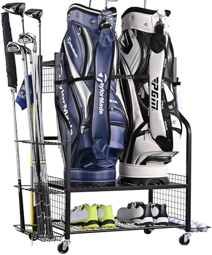PLKOW Golf Bag Storage for Garage, Golf Equipment Organizer Rack by PLKOW
