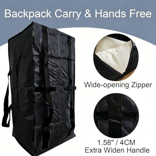 12 Pack Heavy Duty Moving Bags Extra Large Packing Bags, Black - Image 3