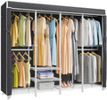VIPEK V40C Covered Clothing Rack Heavy Duty Clothes Racks with Cover, Custom Freestanding Closet Portable Wardrobe Closets for Bedroom, White Metal Closet Rack with Black Oxford Fabric Cover by VIPEK