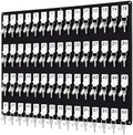Beeveer Acrylic Key Holder Board with 60 Hooks, Wall Mount Organizer, Black by Beeveer