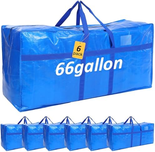 4 Pcs 66 Gallon Extra Large Moving Bags Heavy Duty Storage Bag by Clysee