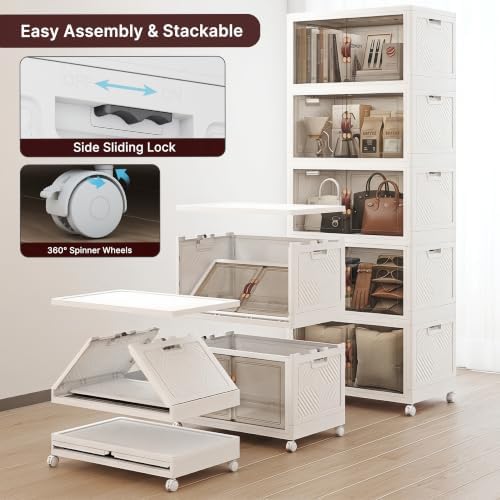 UAMFURI Stackable Storage Bins with Lids, 550QT Lockable Storage Cabinet - Image 5