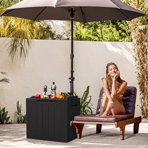 Devoko 31 Gallon Waterproof Outdoor Storage Box Resin Deck Box Lockable and UV Resistant for Patio Furniture,Garden Tools (Black) - Image 2