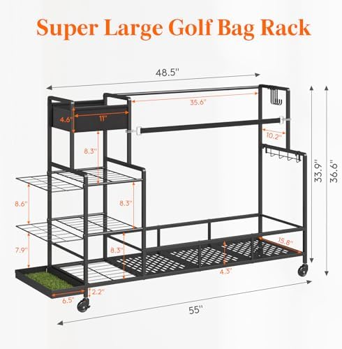 Lifewit Golf Bag Organizer with Wheels and Shoe Rack - Image 2