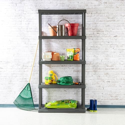 Sterilite 5 Shelf Unit, Heavy-Duty Plastic Utility Storage Rack, 4-Pack - Image 6