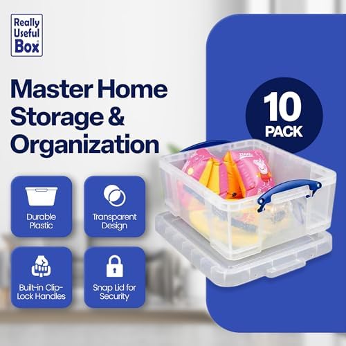 Really Useful Box 17L Plastic Storage Bins, 10 Pack - Image 2