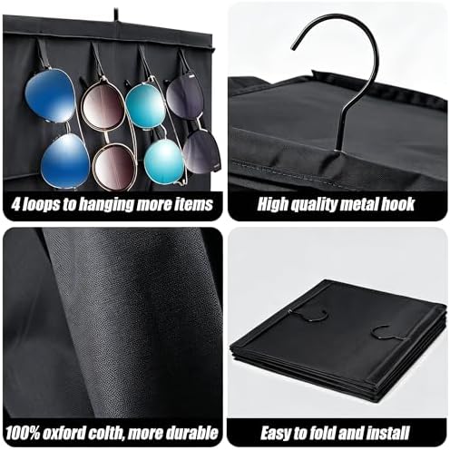 LADYBRO Oxford Cloth Hat Rack for Closet, Storage or Display, Black, Large - Image 7
