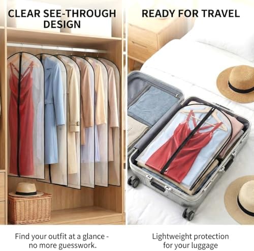 Amylove 20 Pcs 72" Long Garment Bags Bulk for Dresses Gowns Wedding - Image 5