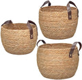 GIB Round Seagrass Storage Baskets Woven Wicker Planter Baskets for Decor by GIBCleaningtool