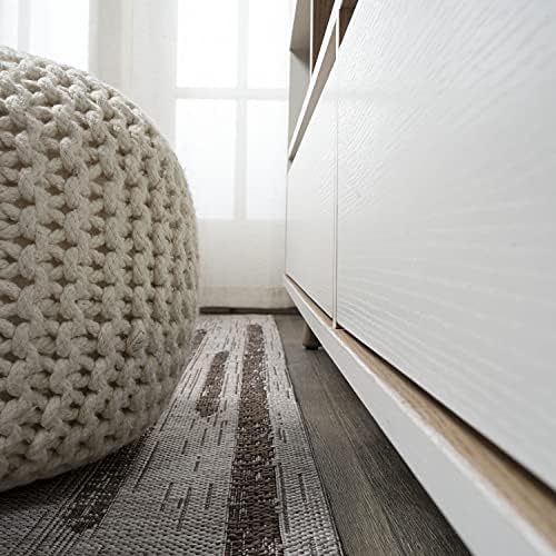 JONATHAN Y Stripe Geometric Indoor Outdoor Runner Rug 2X8 Beige/Brown, Zolak Berber for Backyard, Patio, Porch, Easy-Cleaning, High Traffic, Pet-Friendly, Non-Shedding (SMB124A-28) - Image 6