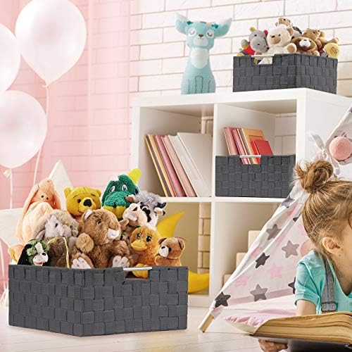 Sorbus Baskets for Organizing, 7-Piece Hand-Woven Storage Set (Grey) - Image 4