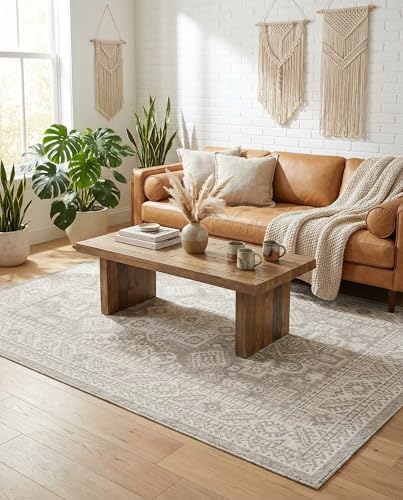 Rugs.com - Outdoor Aztec Rug – 6' 1 x 9' Light Gray Indoor/Outdoor Rug – Easy-Clean and Weather-Resistant, Perfect for Patios, Decks, and Porches - Image 3