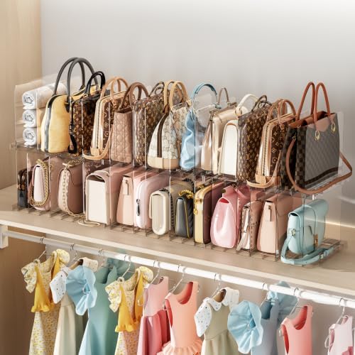 HOYOJA 6 Pack Clear Bag Purse Organizer for Closet Shelf, Handbag Organizer by HOYOJA