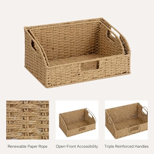 StorageWorks Pantry Baskets for Organizing,Wicker Basket for Storage,2-Pack - Image 3