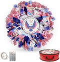 24 Inch Large Patriotic Wreaths for Front Door with Eagle Sign by Presentastic