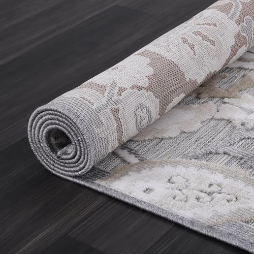 Luul Home Floral Indoor Outdoor Rugs 10x14 Large Area Rug for Living Room, Patio Decor, Kitchen, and Entryway Rug, Washable Stain Resistant Outside Carpet Beige 10 x 14 - Image 6
