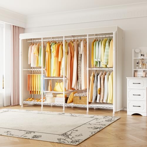 ULIFHOME H41C Clothes Rack with Cover, Covered Clothing Rack Heavy Duty - Image 2