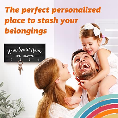 Pattern Pop Personalized Chalkboard Look Home Sweet Home Key Hanger - Image 2