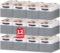 Criusia 12 Pack Large Storage Baskets for Shelves | Fabric Closet Organizers and Storage Bins with Handles for Home Organization | Decorative Collapsible Basket for Organizing Clothes Toy Nursery by Criusia