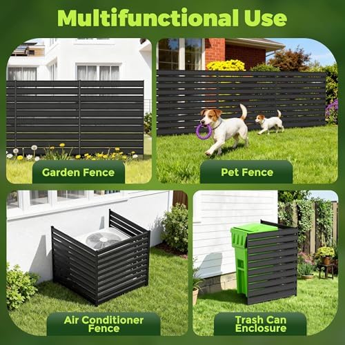 2 Panels Air Conditioner Fence，42" H x 38" W Outdoor Freestanding Privacy Panel Screen Trash Can Decorative Fence Panel No Dig Backyard Fencing for AC, Patio, Pool, Outside, Backyard, Balcony - Image 3