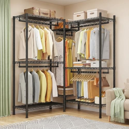 Raybee Clothes Rack, L Shaped Portable Closets for Hanging Clothes, 900LBS - Image 2