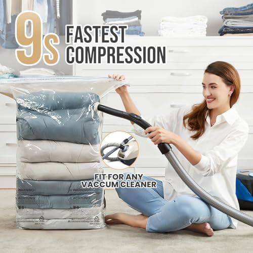 TAILI 10 Pack Vacuum Storage Bags, Jumbo Cube 31x40x15 Inch, Cream - Image 4