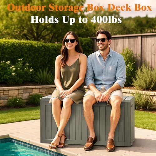 Outdoor Deck Storage Box, 75 Gallon Deck Box,Lockable Patio Storage Bench - Image 4