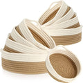 10 Pieces Woven Cotton Rope Basket Shelf Closet Organizer Bins Round Key Bowl for Entryway Table Shallow Montessori Baskets Key Tray for Home Decor Nursery Shelving Storage Organizing, 5 Sizes(Brown) by Sieral